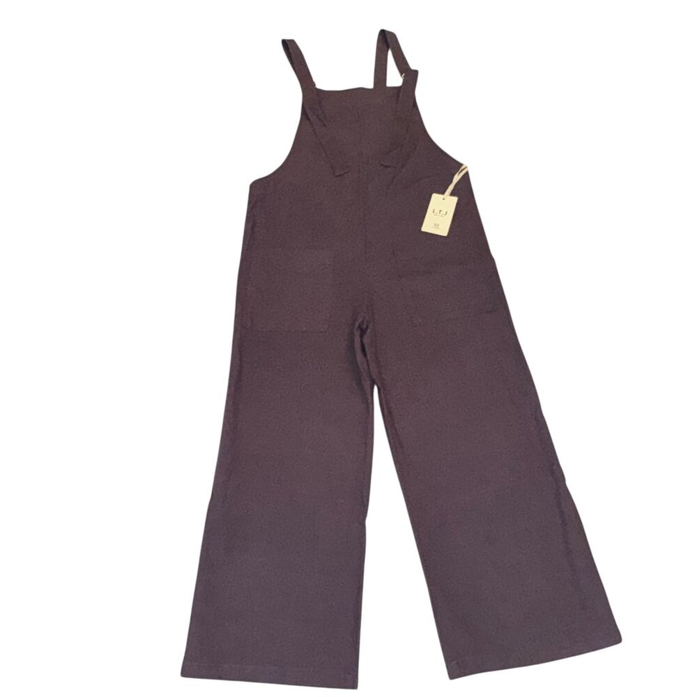 NWT L.T.J. Letter to Juliet Purple Gray Linen Blend Overalls Size Small - Picture 4 of 9